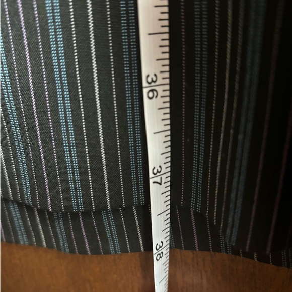 The Limited sz4 black with blue and cream pin striped wide legged pants - Picture 8 of 10